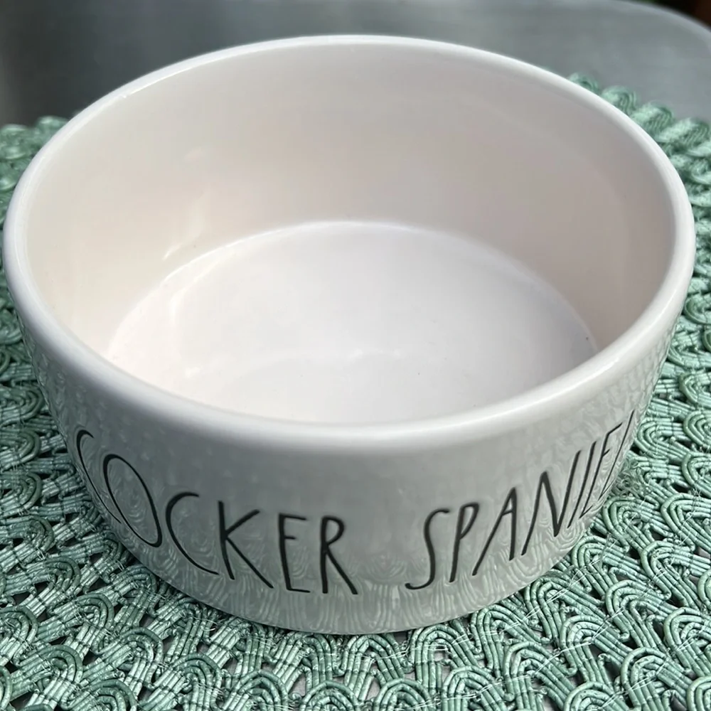 New Rae Dunn COCKER SPANIEL Dog water 💦 or food bowel. Approx 6” Diameter